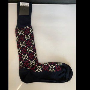 Gucci GG Diamond Socks in Navy/ Ivory  NEW WITH TAGS